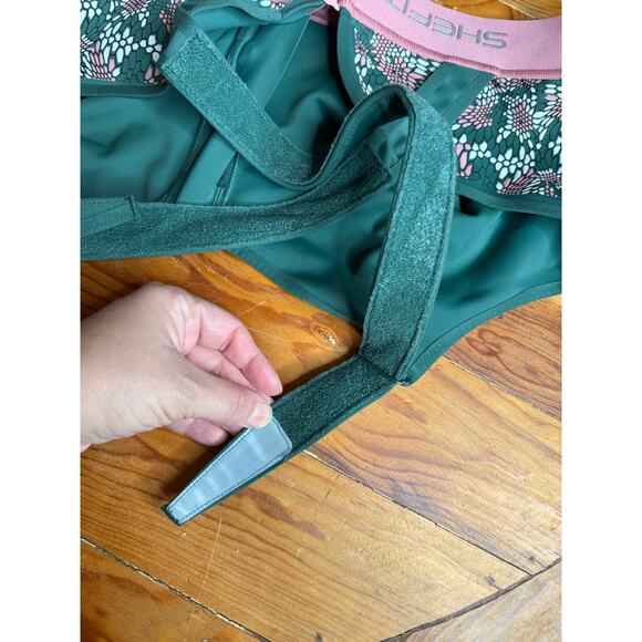 Shefit Green & Pink Adjustable Ultimate Zipper Front Sports Bra Sz: 6Luxe - Picture 6 of 7